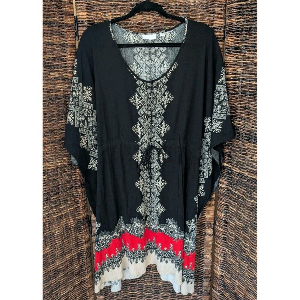 NY & Co Boho Floral Chiffon Kimono Swimsuit Cover Up Tunic Boho Bohemian Medium